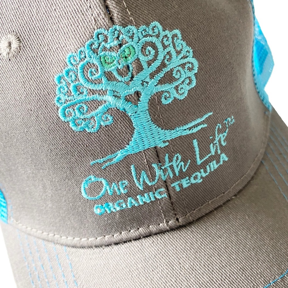 new One With Life Tequila ❃ Embroidery Snap Back Hat ❃ Turquoise Embroidery Logo - Picture 4 of 10